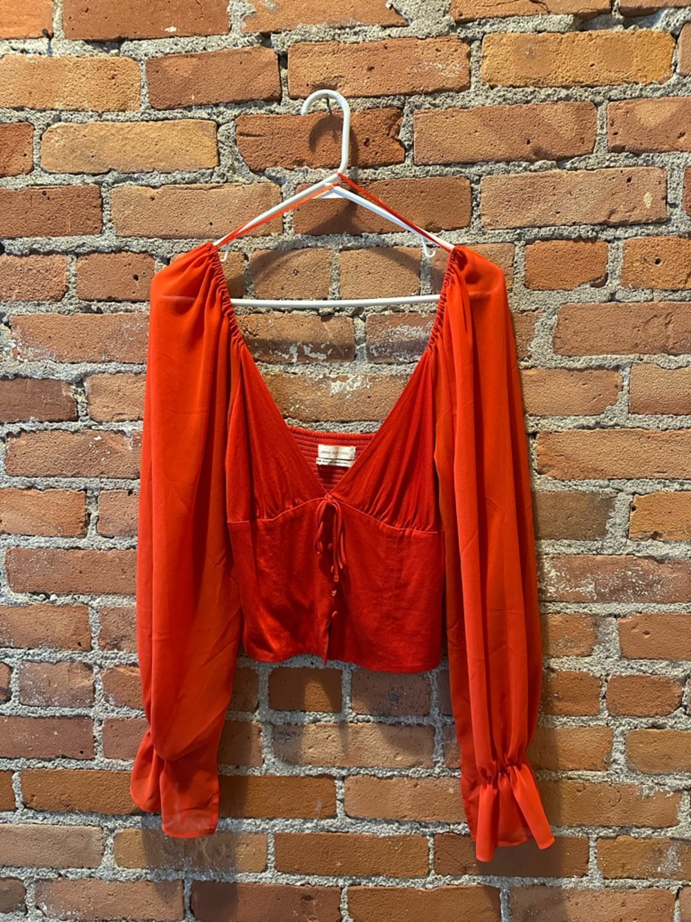 Urban Outfitters Red Billowy Blouse
